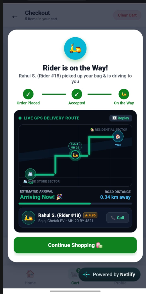 Blinkit Consumer App & Live Courier Dispatch Navigation